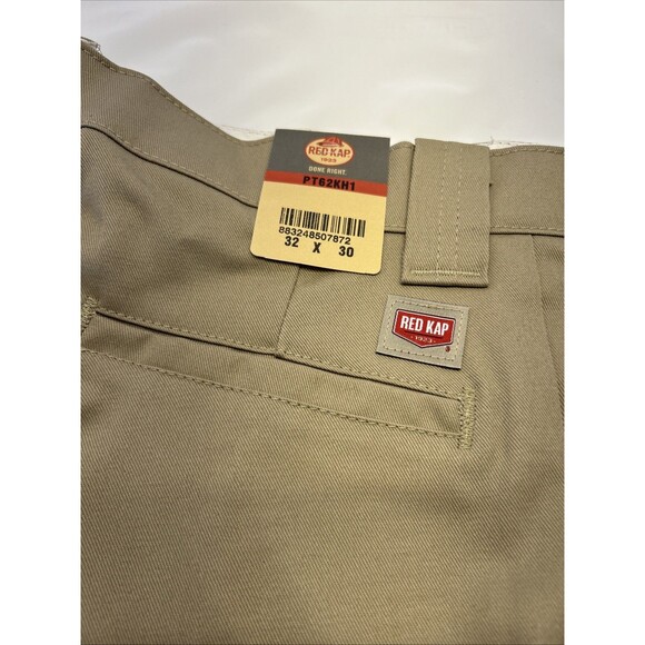 Red Kap Work Pants Tan Khaki Pockets Straight Flat Front 32x30 New w/Tags - Picture 2 of 6
